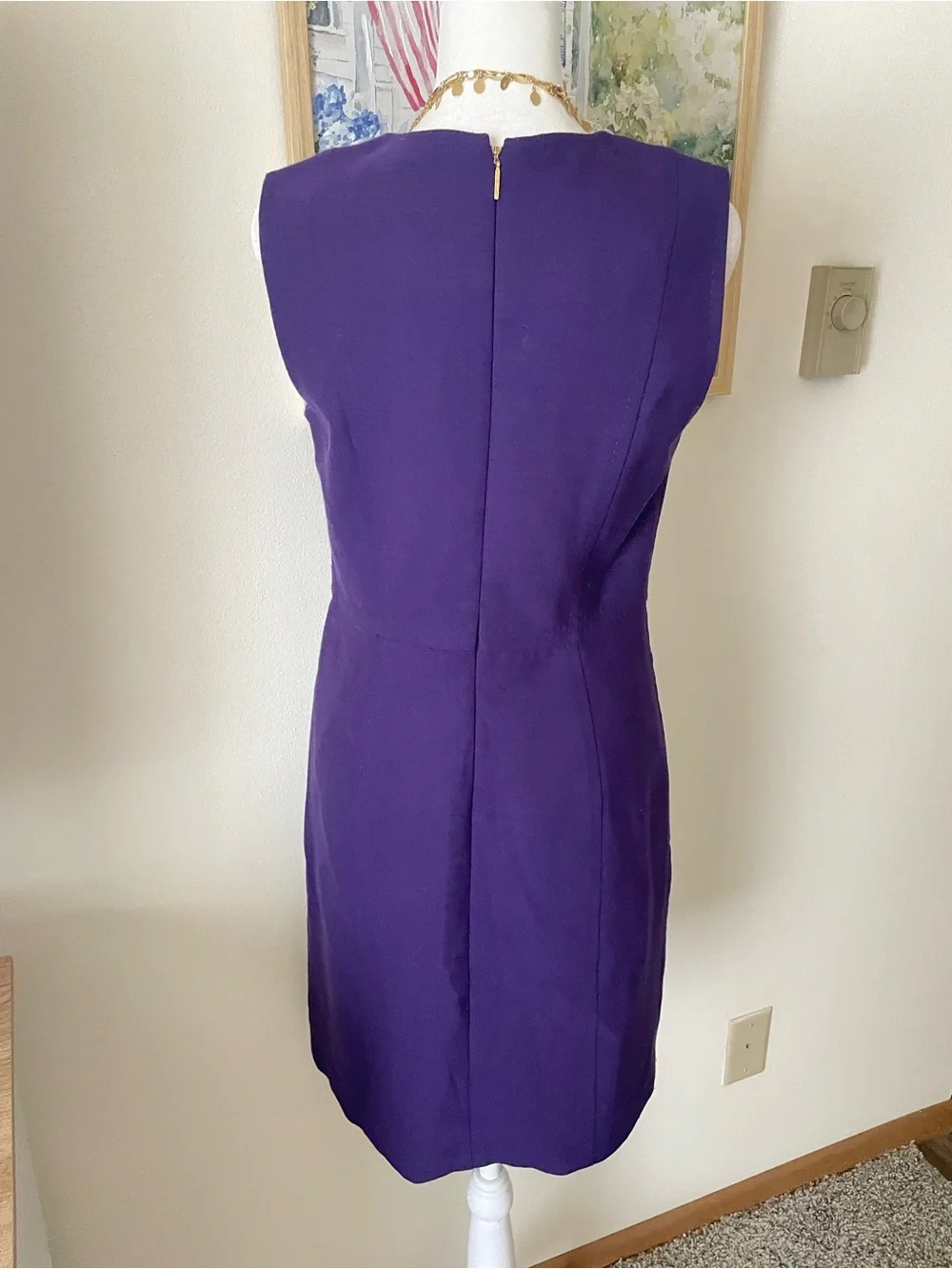 Tory Burch Petra Wool Blend Sheath Dress Purple Size US 2